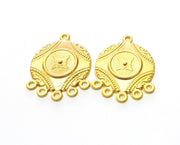 2 Gold Charms Gold Plated Charms  (30x23mm)  G17987