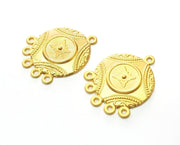 2 Gold Charms Gold Plated Charms  (30x23mm)  G17987