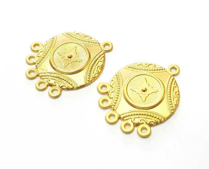 2 Gold Charms Gold Plated Charms  (30x23mm)  G17987
