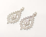 20 Shiny Silver Charms Shiny Silver Plated Charms (50x27mm) G17997
