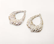 2 Shiny Silver Charms Shiny Silver Plated Charms (37x26mm) G17998