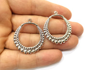 2 Shiny Silver Charms Shiny Silver Plated Charms (35x31mm) G17999