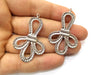 2 Shiny Silver Charms Shiny Silver Plated Charms (49x31mm) G18000