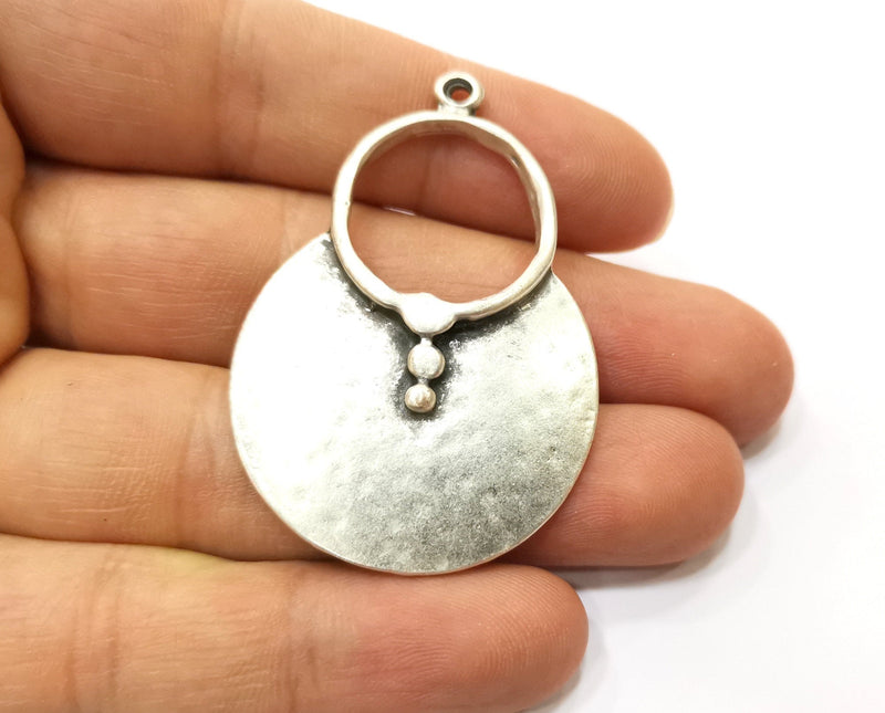 10 Silver Charms Antique Silver Plated Charms (52x36mm)  G18010