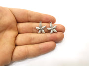 10 Starfish Charms Antique Silver Plated Charms (20x17mm)  G18009
