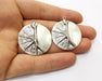 2 Silver Charms Antique Silver Plated Charms (32mm)  G18015