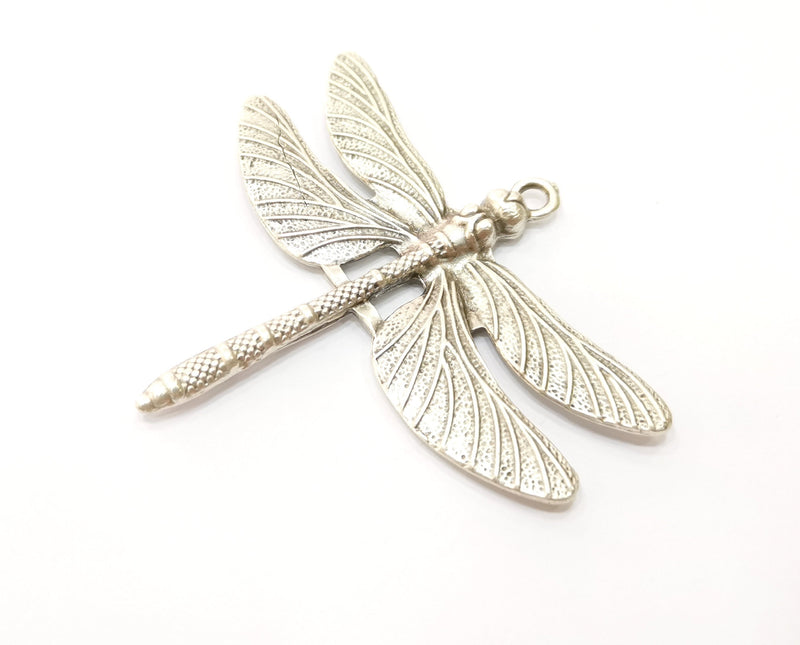 Dragonfly Pendant Large Pendant Antique Silver Plated Pendant (69x61mm)  G18016