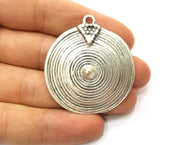 2 Silver Charms Antique Silver Plated Charms (46x42mm)  G18022