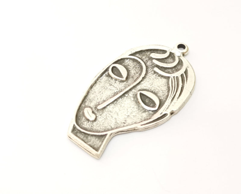 2 Silver Charms Antique Silver Plated Charms (53x28mm)  G18023