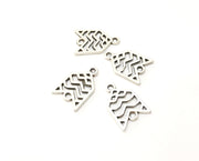 10 Silver Charms Connector Antique Silver Plated Charms (18x13mm)  G18024