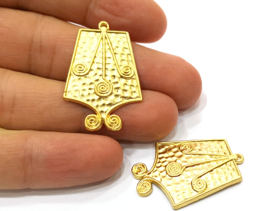 2 Gold Charms Gold Plated Charms  (36x24mm)  G18030