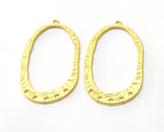 2 Gold Charms Connector with Five Holes Gold Plated Charms  (48x28mm)  G18031