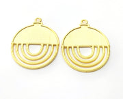 2 Gold Charms Gold Plated Charms  (36x30mm)  G18034