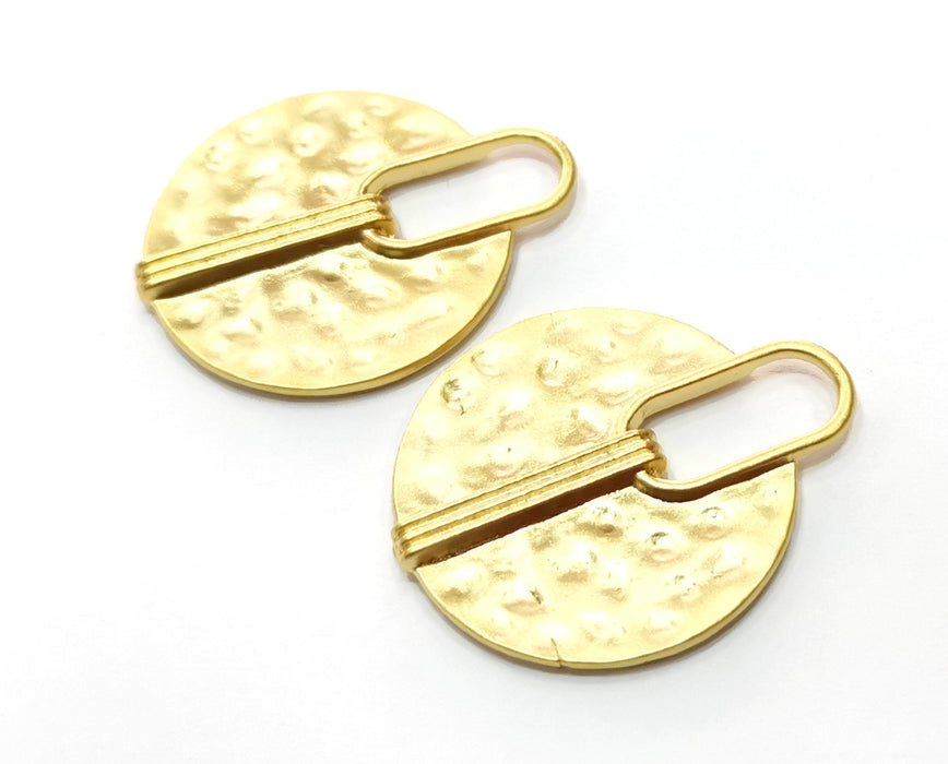 2 Gold Charms Gold Plated Charms  (37x30mm)  G18035