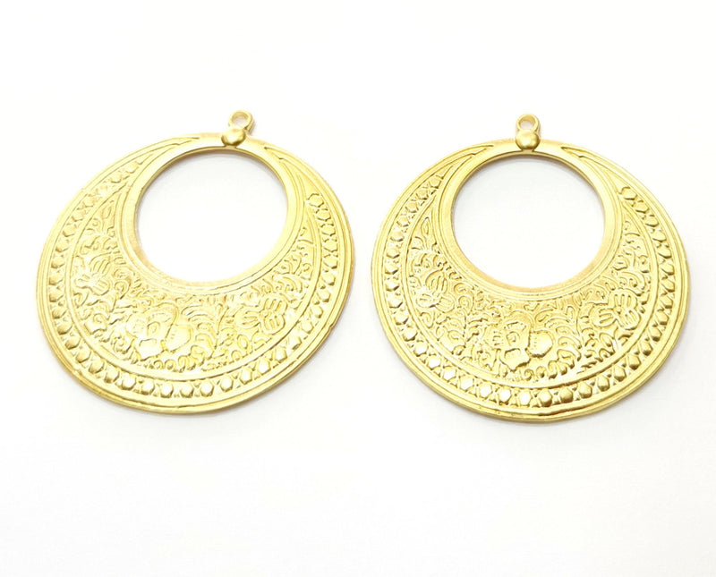 2 Gold Charms Gold Plated Charms  (42x38mm)  G18037