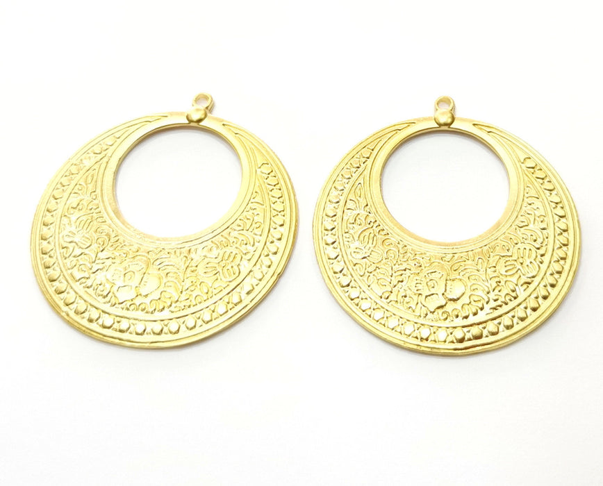 2 Gold Charms Gold Plated Charms  (42x38mm)  G18037