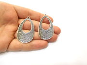 2 Silver Charms Antique Silver Plated Charms (48x29mm)  G17793