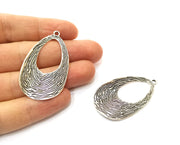 2 Silver Charms Antique Silver Plated Charms (48x29mm)  G17793