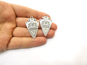 2 Silver Charms Antique Silver Plated Charms (42x25mm)  G17795