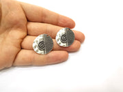 2 Silver Charms Antique Silver Plated Charms (26x24mm)  G17798