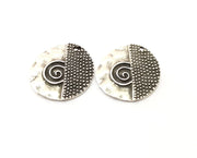 2 Silver Charms Antique Silver Plated Charms (26x24mm)  G17798