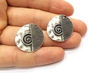 2 Silver Charms Antique Silver Plated Charms (26x24mm)  G17798