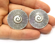 2 Silver Charms Antique Silver Plated Charms (31mm)  G17805