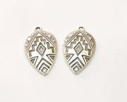 4 Silver Charms Antique Silver Plated Charms (30x18mm)  G17909