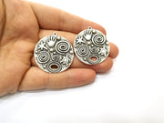 2 Silver Charms Antique Silver Plated Charms (35mm)  G17908