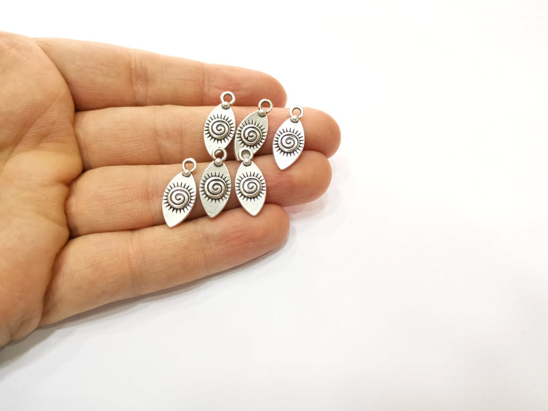 10 Silver Charms Antique Silver Plated Charms (20x9mm)  G17817
