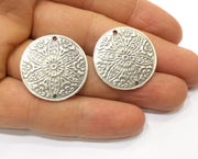 2 Silver Charms Connector Antique Silver Plated Charms (27mm)  G17822