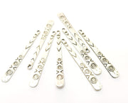 6 Silver Charms Antique Silver Plated Charms (60x7mm)  G17825
