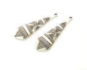 4 Silver Charms Antique Silver Plated Charms (45x14mm)  G17831