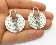 2 Silver Charms Antique Silver Plated Charms (37x30mm)  G17904