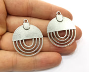 2 Silver Charms Antique Silver Plated Charms (36x29mm)  G17841