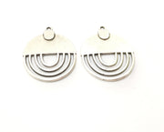 2 Silver Charms Antique Silver Plated Charms (36x29mm)  G17841