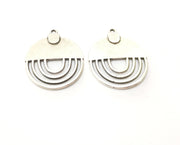 2 Silver Charms Antique Silver Plated Charms (36x29mm)  G17841