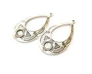 2 Silver Charms Antique Silver Plated Charms (53x29mm)  G17846