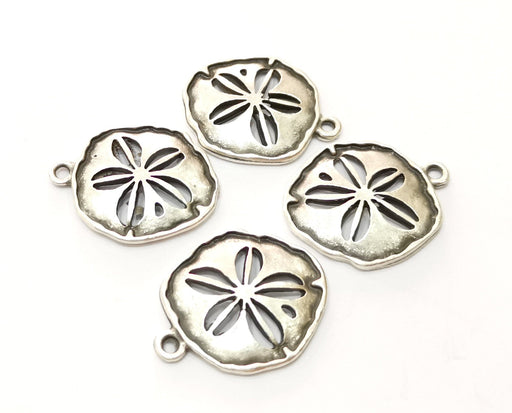 4 Silver Charms Antique Silver Plated Charms (27x22mm)  G17843