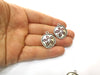 4 Silver Charms Antique Silver Plated Charms (27x22mm)  G17843