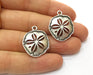 4 Silver Charms Antique Silver Plated Charms (27x22mm)  G17843