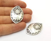 2 Silver Charms Antique Silver Plated Charms (38x25mm)  G17842