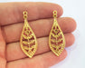 2 Gold Charms Gold Plated Charms  (44x16mm)  G17854