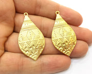 2 Gold Charms Gold Plated Charms  (44x23mm)  G18049