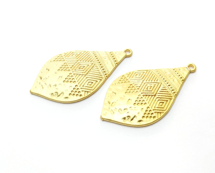 2 Gold Charms Gold Plated Charms  (44x23mm)  G18049