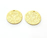 2 Flower Gold Charms Gold Plated Charms (23mm) G18051