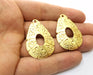 2 Gold Charms Gold Plated Charms (39x26mm) G18053