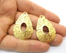 2 Gold Charms Gold Plated Charms (39x26mm) G18053