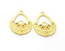 4 Gold Charms Gold Plated Charms (27x20mm) G18054