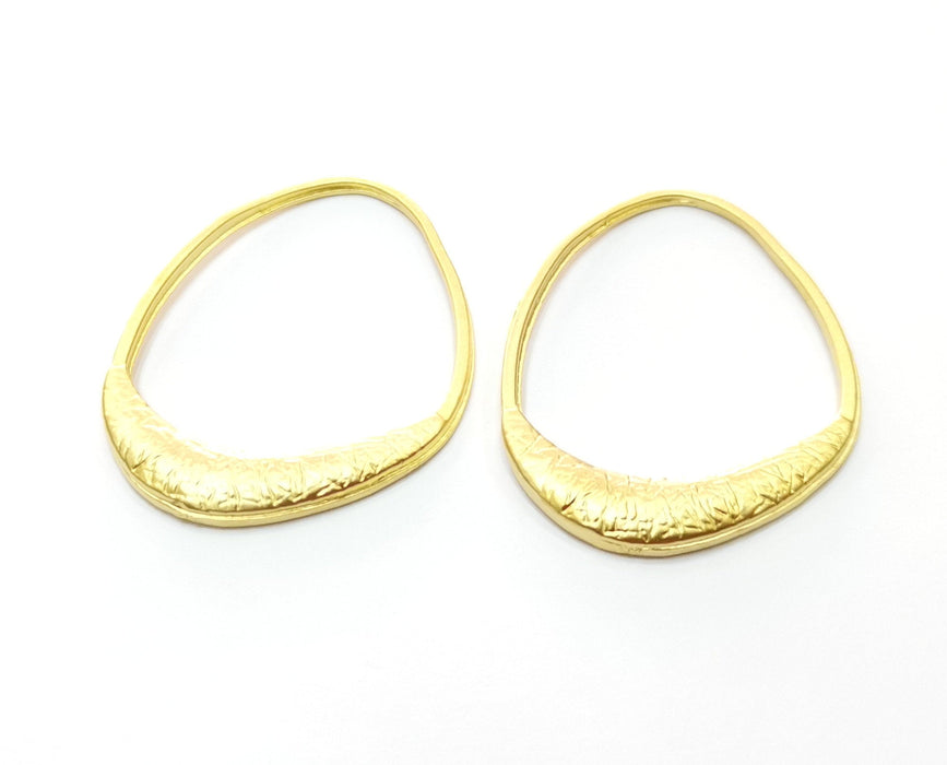 2 Gold Charms Gold Plated Charms (46x32mm) G18056